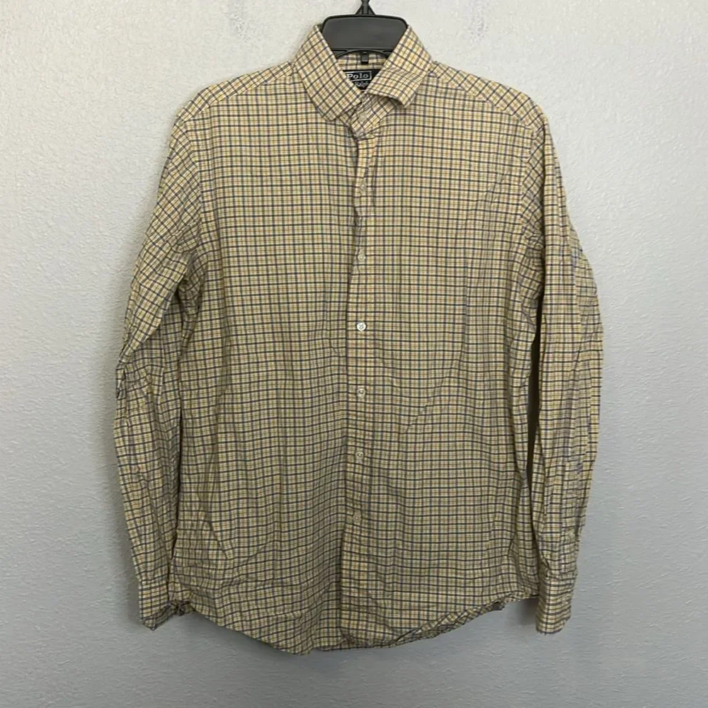 Polo Regent Long Sleeve Button Down Plaid Shirt Size 15.5